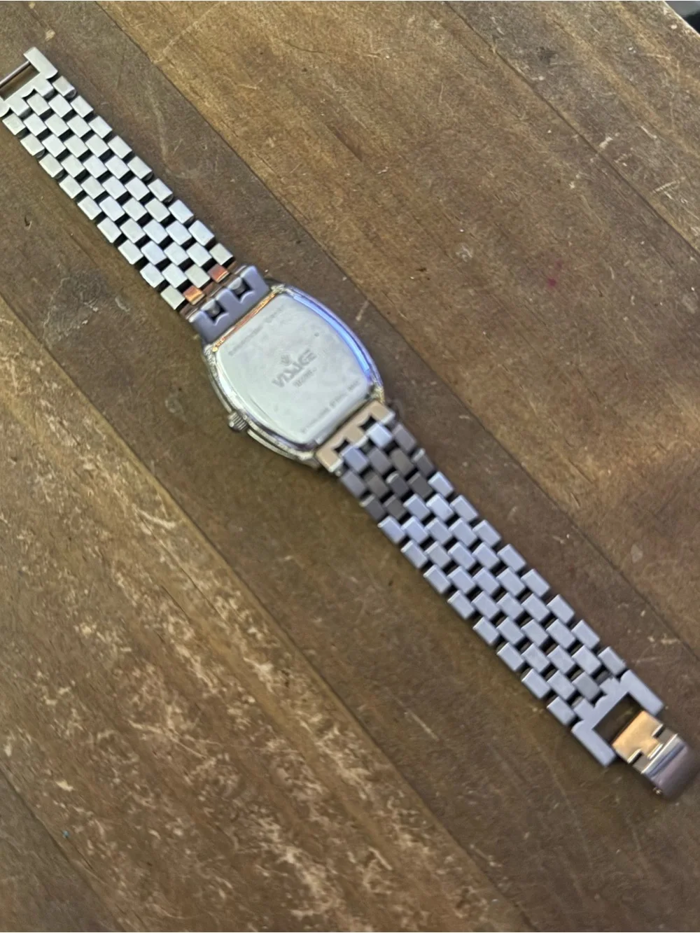 Vintage Visage silver tone Swarovski crystals bezel analog watch